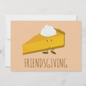 Friendsgiving Smiling Pumpkin Pie Slice Holiday Kaart (Achterkant)