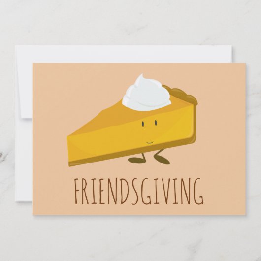 Friendsgiving Smiling Pumpkin Pie Slice Holiday Kaart (Achterkant)