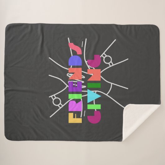 Friendsgiving Squad: Dankbaar & Verzameld Sherpa Deken (Voorkant (horizontaal))