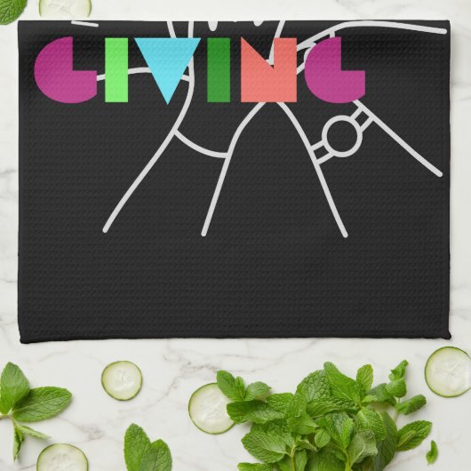 Friendsgiving Squad: Dankbaar & Verzameld Theedoek (Gevouwen)