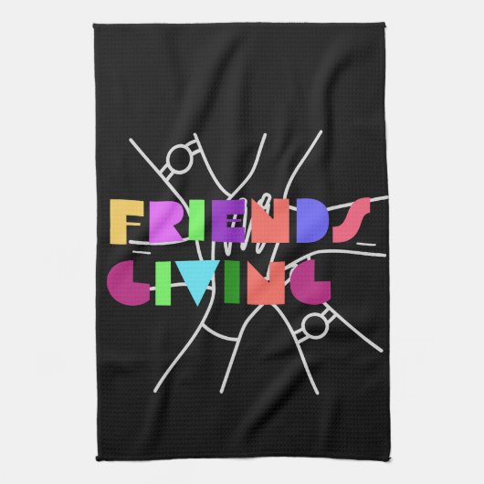 Friendsgiving Squad: Dankbaar & Verzameld Theedoek (Verticaal)