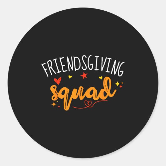 Friendsgiving Squad Funny Thanksgiving Friendship  Ronde Sticker (Voorkant)