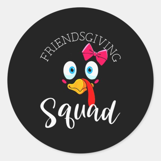 Friendsgiving Squad Happy Thanksgiving Turkey Day  Ronde Sticker (Voorkant)