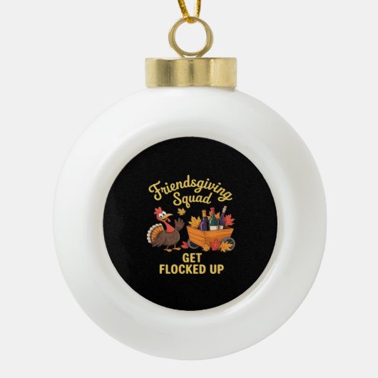 Friendsgiving Squad krijgt een klassiek T-shirt Keramische Bal Ornament (Voorkant)