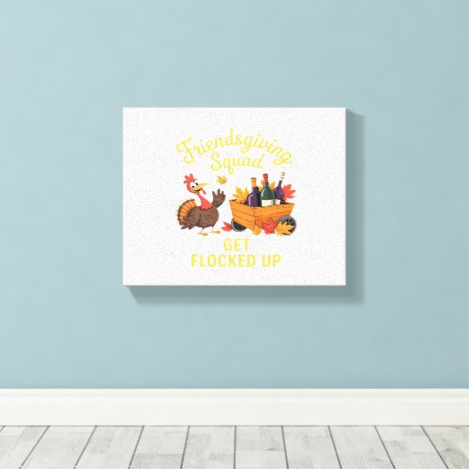 Friendsgiving Squad krijgt oversized T-Shi opgeslo Canvas Afdruk (Insitu (Houten vloer))