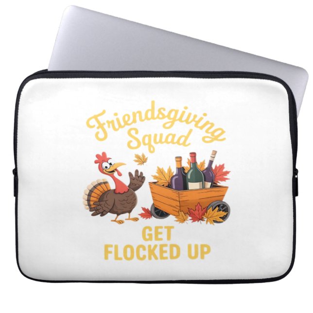 Friendsgiving Squad krijgt oversized T-Shi opgeslo Laptop Sleeve (Voorkant)