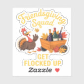 Friendsgiving Squad krijgt oversized T-Shi opgeslo Sticker (Vel)