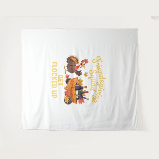 Friendsgiving Squad krijgt oversized T-Shi opgeslo Wandkleed (Voorkant (horizontaal))