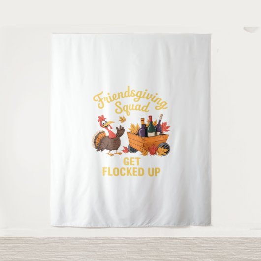 Friendsgiving Squad krijgt oversized T-Shi opgeslo Wandkleed (Voorkant)