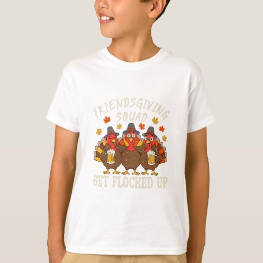 Friendsgiving Squad Turkey Thanksgiving Friends Dr T-shirt (Voorkant)