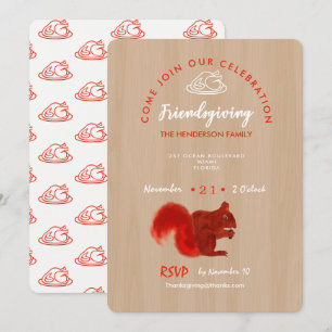 Friendsgiving Thankful Celebration Rustic Kaart