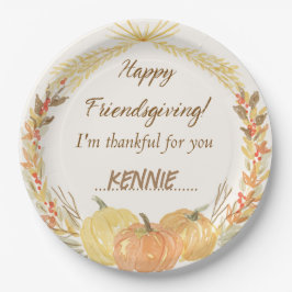 Friendsgiving Thanksgiving Boerderij Vakantie Papieren Bordje