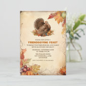 Friendsgiving Thanksgiving Diner Kaart (Staand voorkant)