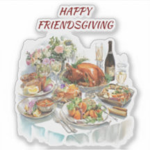 Friendsgiving Thanksgiving Diner Vinyl Sticker