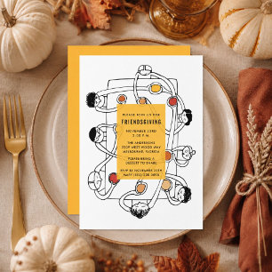 Friendsgiving Thanksgiving-dineruitnodiging Kaart