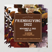 Friendsgiving Thanksgiving Dinner Autumn Florals Kaart (Voorkant / Achterkant)