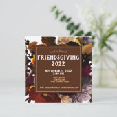 Friendsgiving Thanksgiving Dinner Autumn Florals Kaart (Staand voorkant)