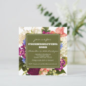 Friendsgiving Thanksgiving Dinner Autumn Florals Kaart (Staand voorkant)