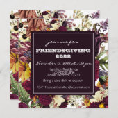 Friendsgiving Thanksgiving Dinner Autumn Florals Kaart (Voorkant / Achterkant)