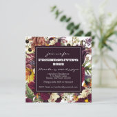 Friendsgiving Thanksgiving Dinner Autumn Florals Kaart (Staand voorkant)