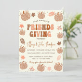 Friendsgiving Thanksgiving Dinner Fall Pompoen Kaart (Staand voorkant)