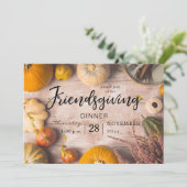 Friendsgiving Thanksgiving Dinner Feast Pumpkin Kaart (Staand voorkant)