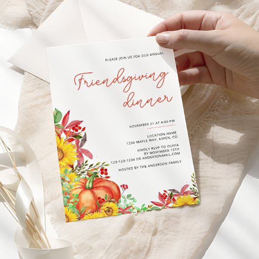 Friendsgiving Thanksgiving Dinner Herfst Pumpkin Kaart