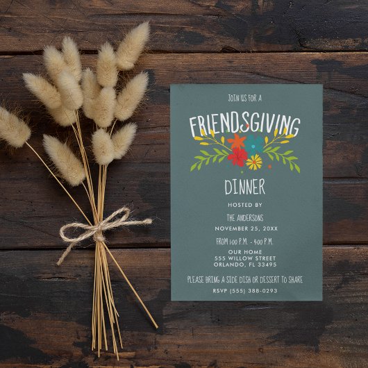 Friendsgiving Thanksgiving Dinner Party Kaart