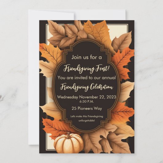 Friendsgiving Thanksgiving Fall laat rustiek Kaart (Voorkant)