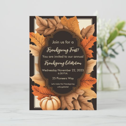 Friendsgiving Thanksgiving Fall laat rustiek Kaart (Staand voorkant)