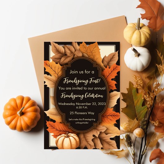 Friendsgiving Thanksgiving Fall laat rustiek Kaart