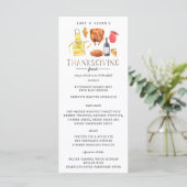 Friendsgiving Thanksgiving-feestdiner Menu (Staand voorkant)