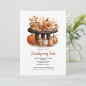 Friendsgiving Thanksgiving herfst diner Kaart (Staand voorkant)