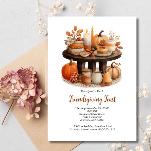 Friendsgiving Thanksgiving herfst diner Kaart