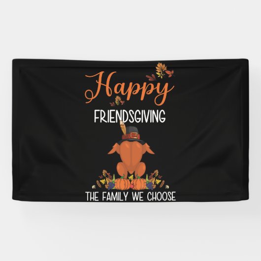 Friendsgiving Thanksgiving Het gezin dat we kiezen Spandoek (Horizontaal)