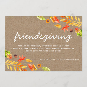 Friendsgiving Thanksgiving in het najaar Kaart