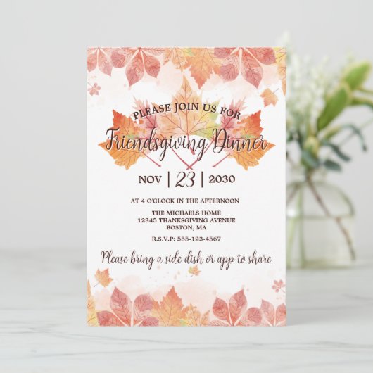 Friendsgiving Thanksgiving Innodiging Kaart (Staand voorkant)