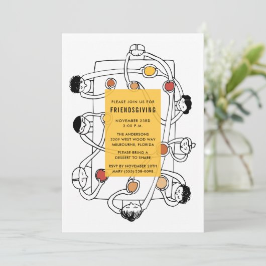 Friendsgiving Thanksgiving Innodiging Kaart (Staand voorkant)