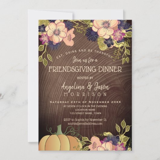 Friendsgiving Thanksgiving Kaart (Voorkant)