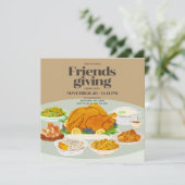 Friendsgiving-Thanksgiving Kaart (Staand voorkant)