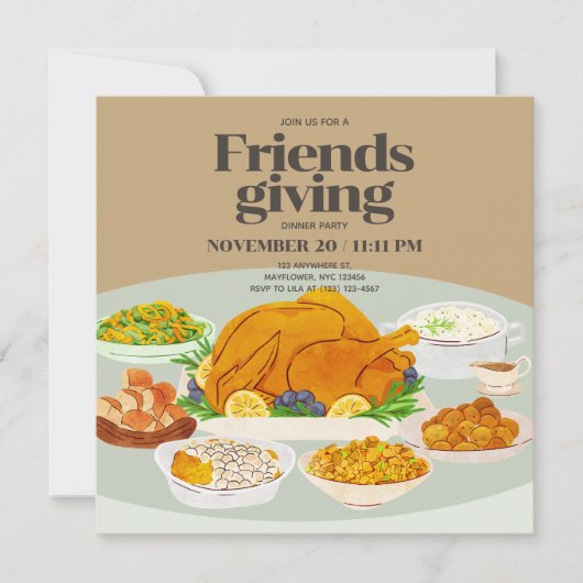 Friendsgiving-Thanksgiving Kaart (Voorkant)