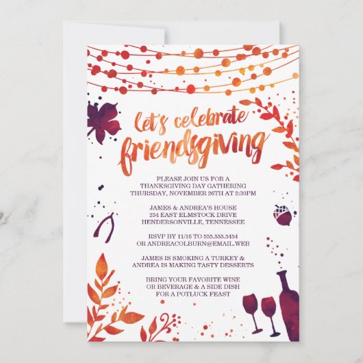 Friendsgiving Thanksgiving Kaart (Voorkant)