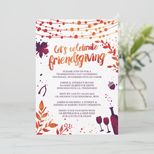 Friendsgiving Thanksgiving Kaart (Staand voorkant)