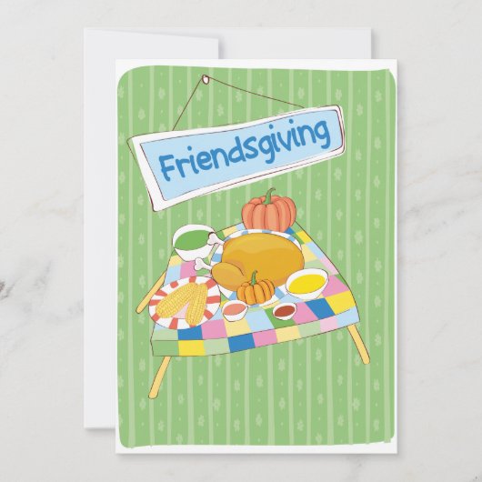 Friendsgiving Thanksgiving Leuk Feestmaal Kaart (Voorkant)
