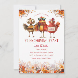 Friendsgiving Thanksgiving Lieve Kalkoen Kaart