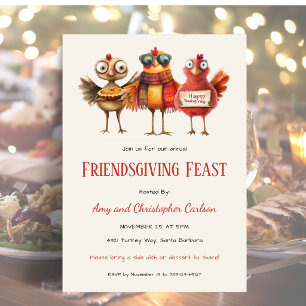 Friendsgiving Thanksgiving Lieve Kalkoen Kaart