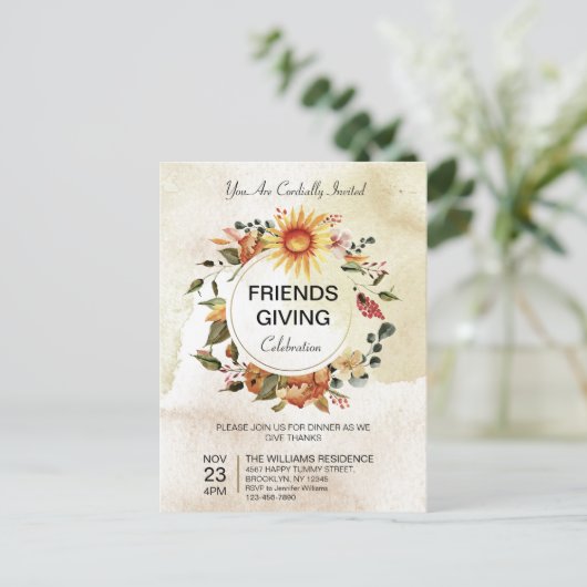 Friendsgiving Thanksgiving najaar zon Briefkaart (Staand voorkant)