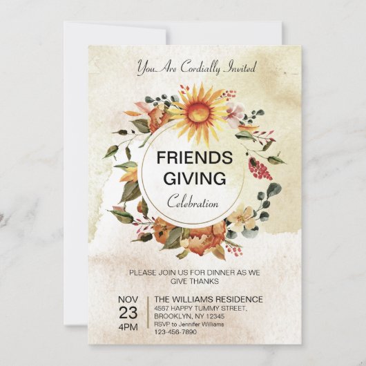 Friendsgiving Thanksgiving najaar zon Kaart (Voorkant)