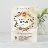 Friendsgiving Thanksgiving najaar zon Kaart (Staand voorkant)