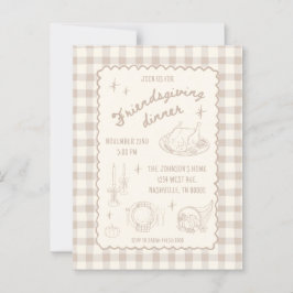Friendsgiving Thanksgiving Neutraal esthetisch Briefkaart